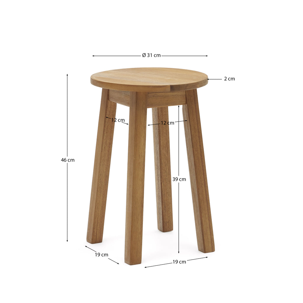 Repose-pieds de jardin Amel en bois d'acacia FSC 100 %
