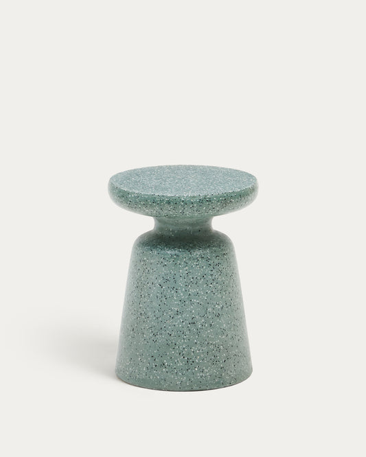 Table d'appoint extérieure Mesquida en terrazzo vert Ø 39 cm