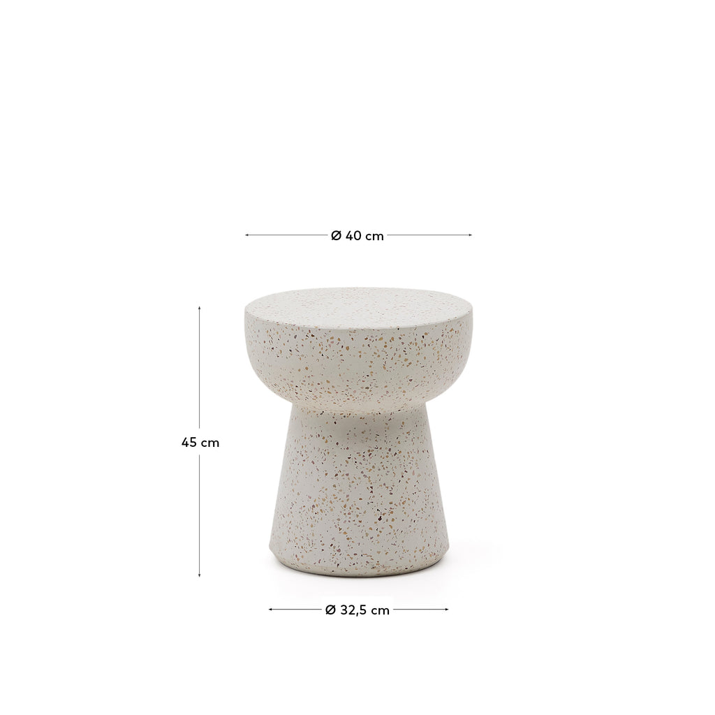 Table d'appoint Pada en terrazzo blanc Ø 40 cm