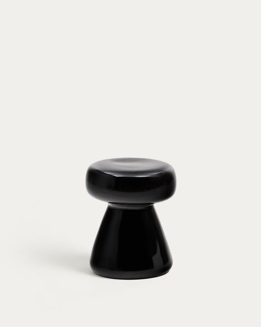 Table d'appoint Manya en cerámique noir Ø 38 cm