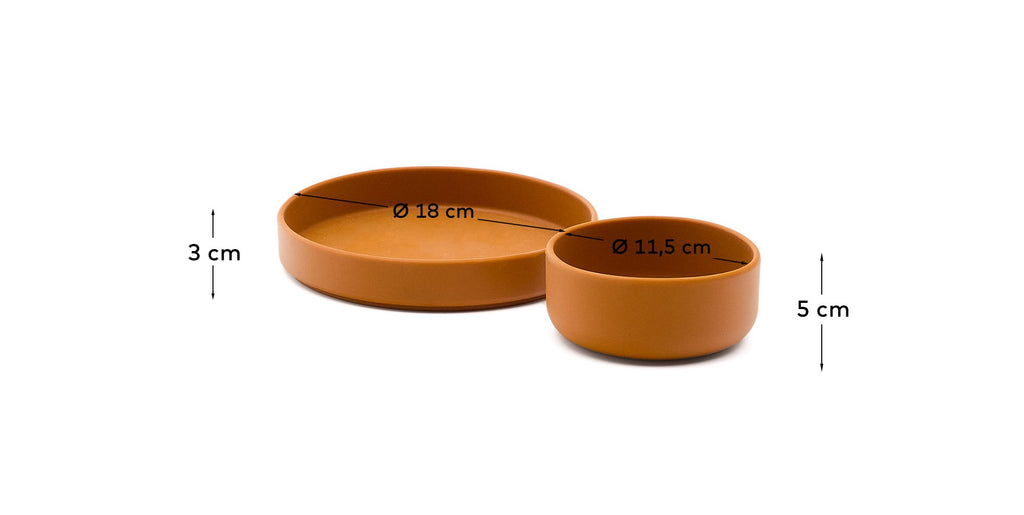 Ensemble Lili assiette et bol en silicone orange