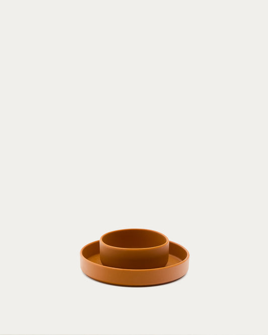 Ensemble Lili assiette et bol en silicone orange