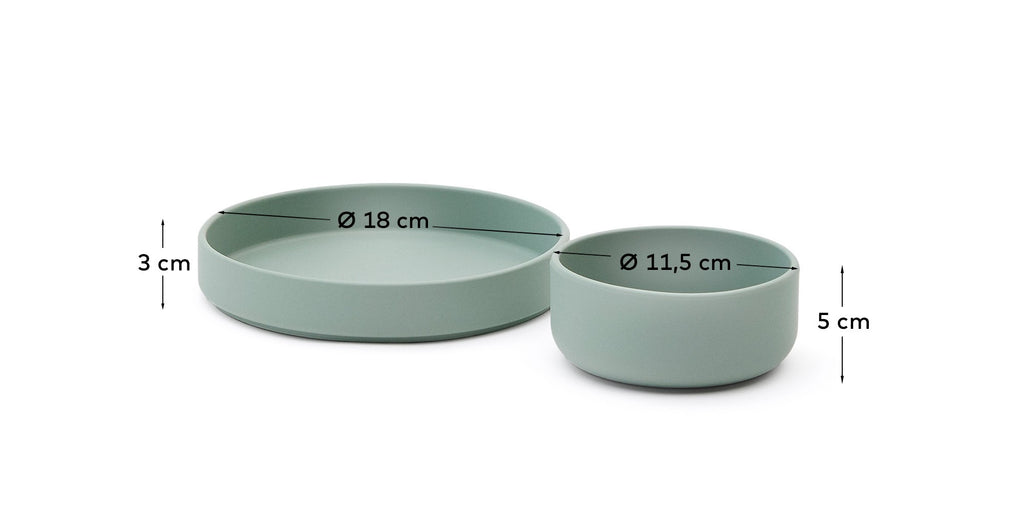 Ensemble Lili assiette et bol en silicone turquoise