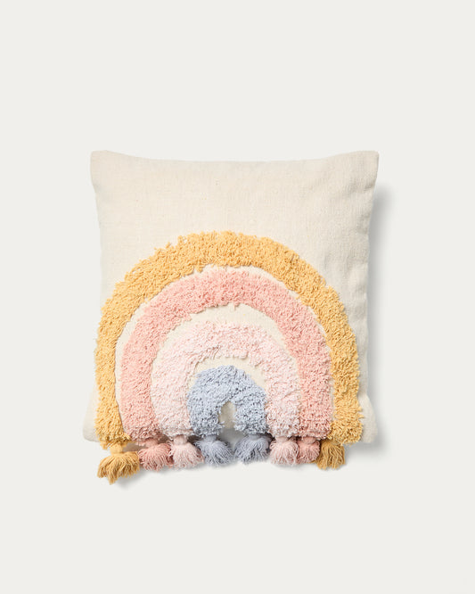 Housse de coussin Tadea coton arc-en-ciel multicolore 45 x 45 cm
