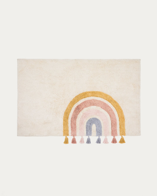 Tapis Tadea coton arc-en-ciel multicolore 90 x 150 cm