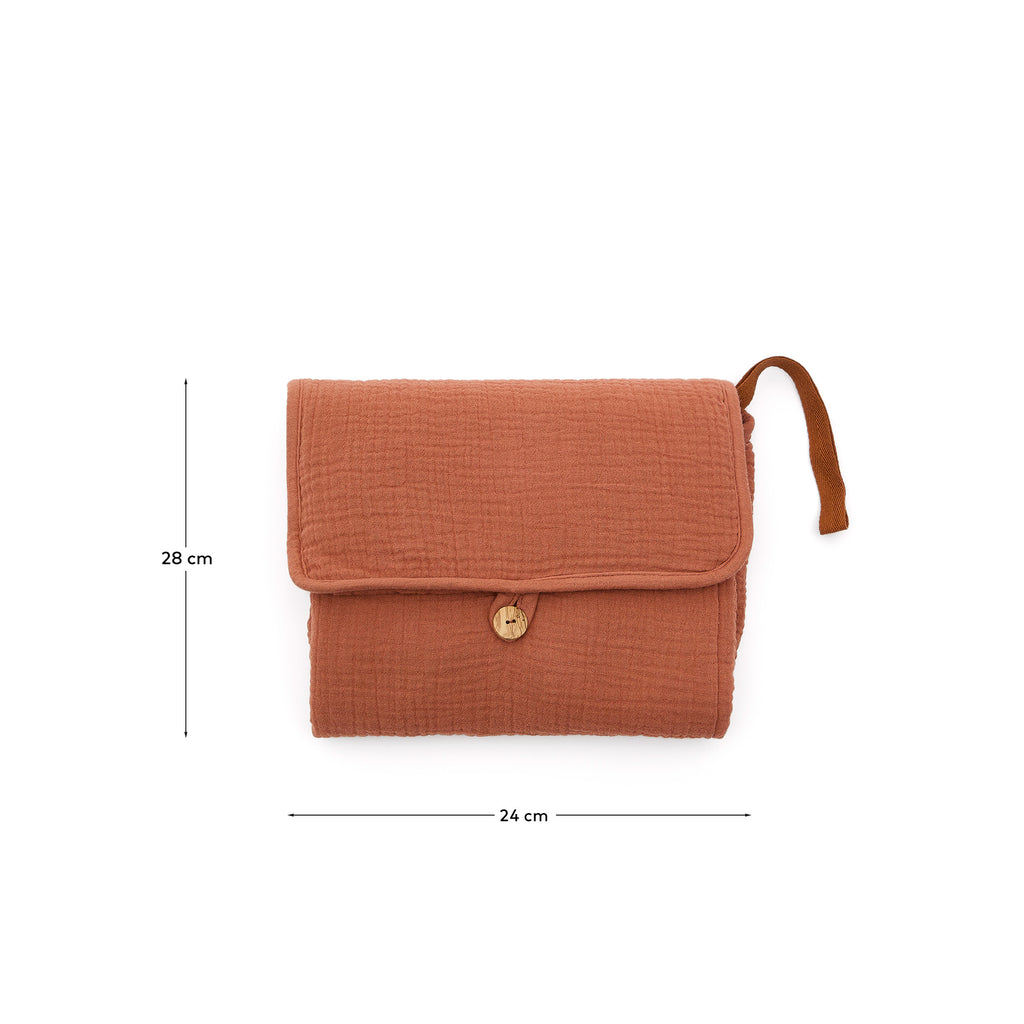 Table à langer portable Olna 100 % coton terracotta