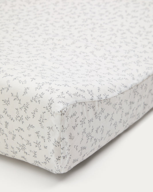 Housse pour matelas à langer Olna 100 % coton blanc 50 x 70 cm