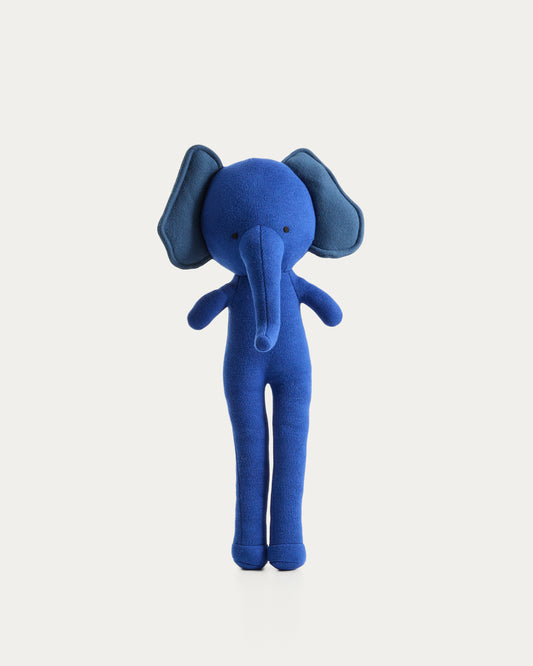Peluche éléphant Tandani en maille bleue