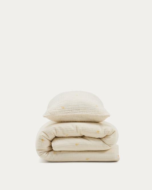 Ensemble Dorani housse de couette en double gaze de coton avec broderie pour berceau évolutif