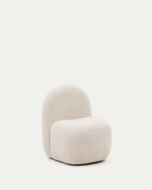 Fauteuil pour enfant Bucky en tissu bouclette blanc FSC 100%