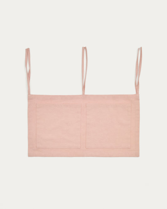 Organisateur de lit bébé Laily 100 % coton rose 25 x 45 cm