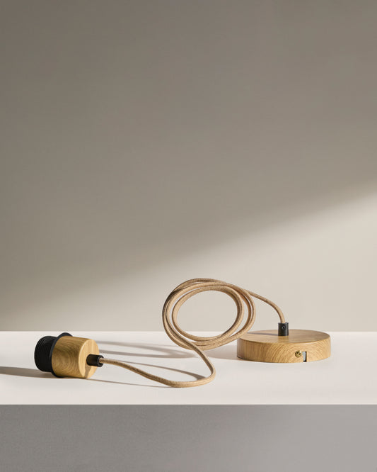 Suspension plafond Kaede en métal avec finition effet bois 150 cm