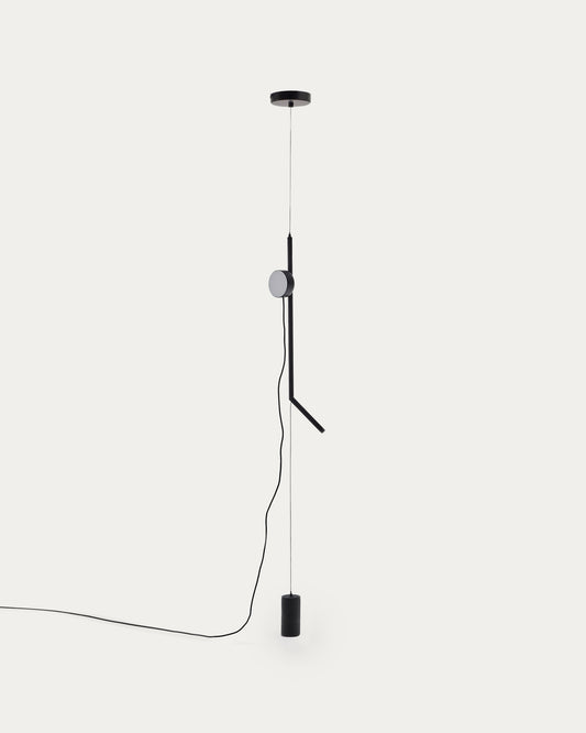Structure de lampe Orey en métal noir avec spot multipositions