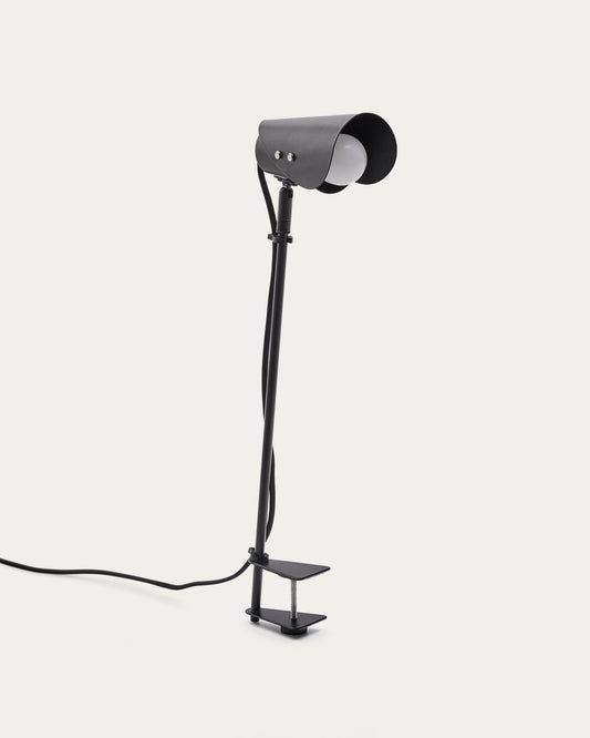 Lampe de bureau avec pince Jula en métal noir