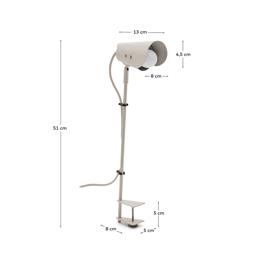Jula desk lamp with clamp in grey metal