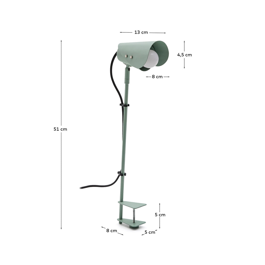 Jula desk lamp with clamp in green metal
