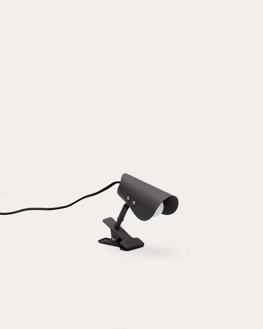 Petite lampe avec pince Jula en métal noir