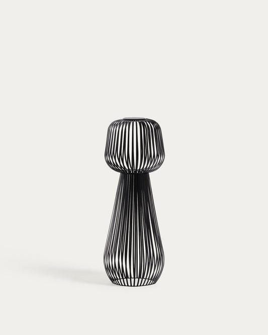 Lampadaire solaire Reiba en métal noir