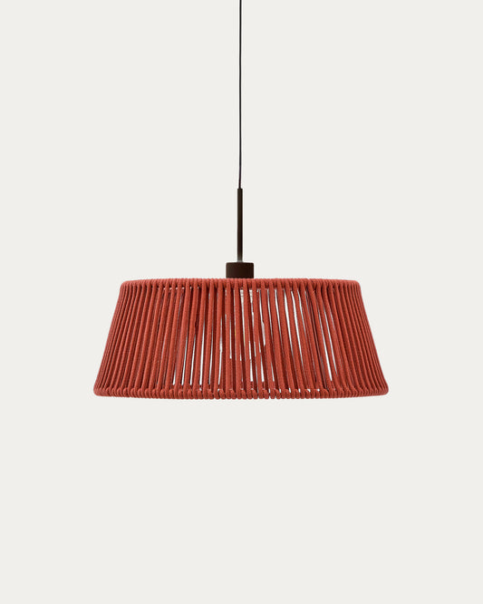 Abat-jour pour suspension Aldet en corde chinée terracotta Ø 46 cm