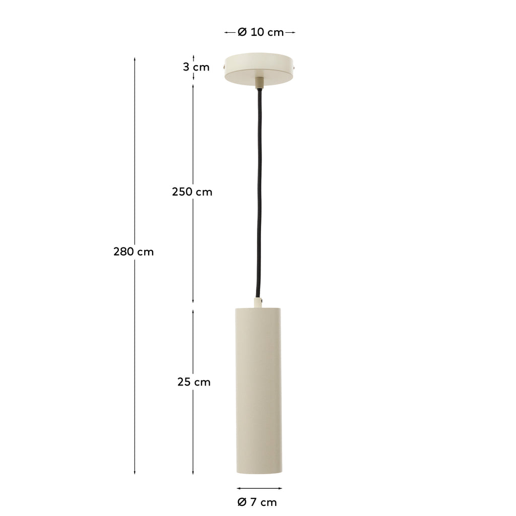 Suspension Andia en aluminium avec finition peinte beige