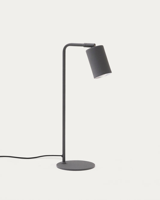 Lampe de bureau Manie en métal avec finition effet fonte noire