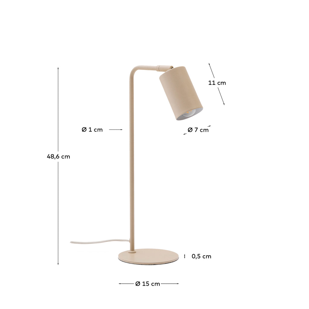 Lampe de bureau Manie en métal avec finition texturée beige