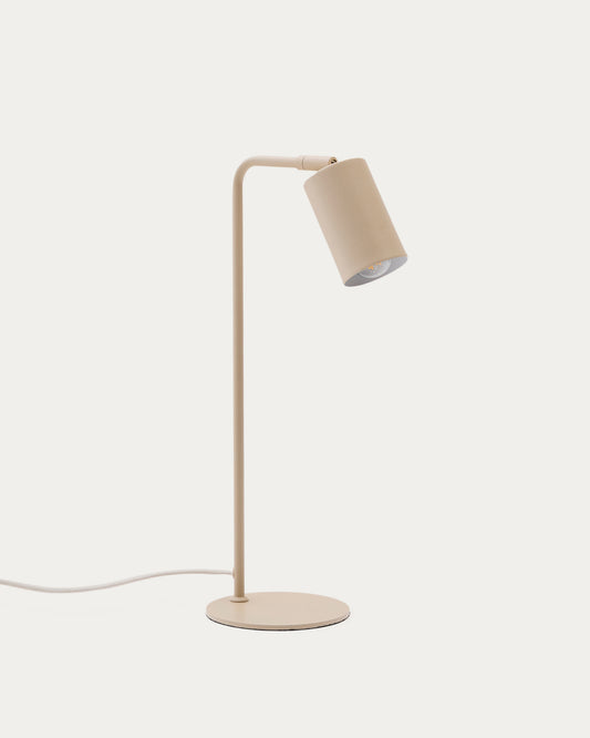 Lampe de bureau Manie en métal avec finition texturée beige