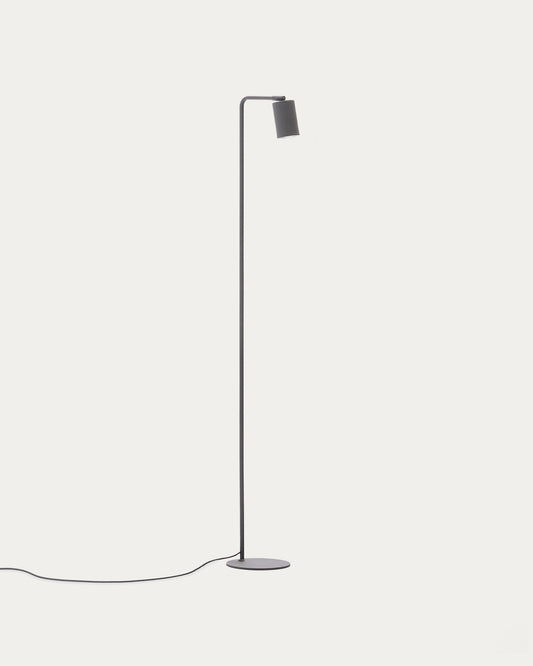Lampadaire Manie en métal avec finition effet fonte noire