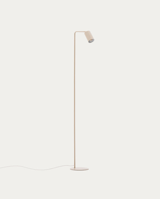 Lampadaire Manie en métal avec finition texturée beige