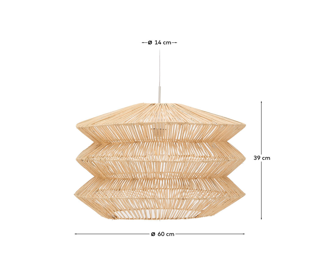 Abat-jour pour suspension Dakit en rotin avec finition claire 60 x 39 cm