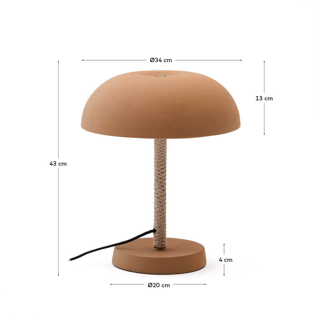 Lampe de table Arinda en terre cuite