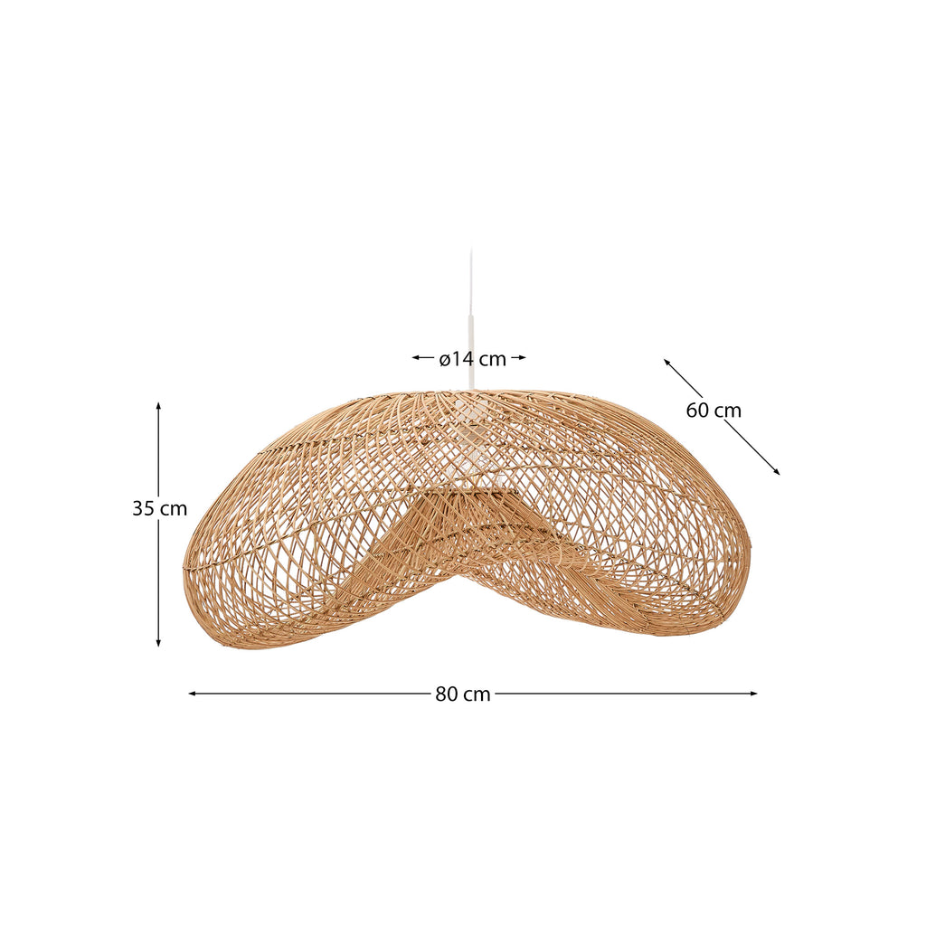 Abat-jour pour suspension Isora en rotin avec finition ton naturel 80 x 35 cm