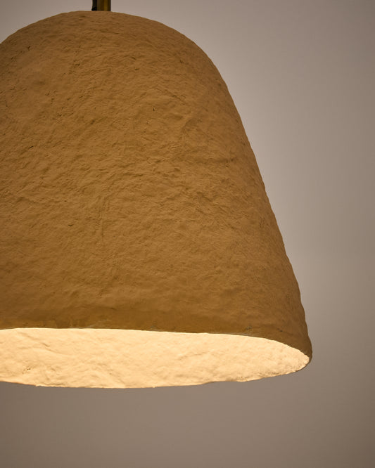 Plafonnier Lisora en papier mâché beige Ø 25 cm