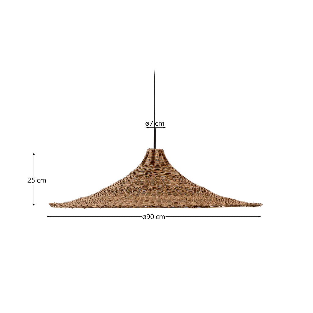 Abat-jour pour plafonnier Bladia en rotin avec finition ton naturel Ø 90 cm