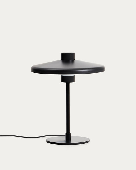 Lampe de table Nuvira en métal satiné noir