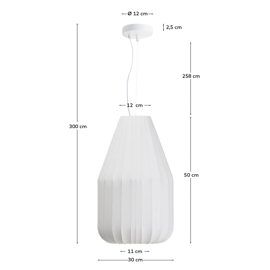 Plafonnier Somar en fibres synthétiques et tiges d’acier Ø 30 cm