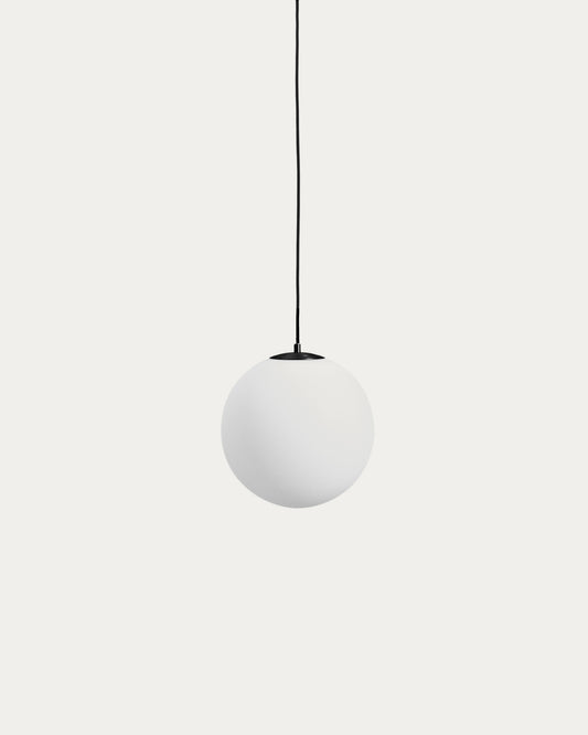 Plafonnier Brisia en métal finition noire avec 1 boule en verre dépoli Ø30 cm