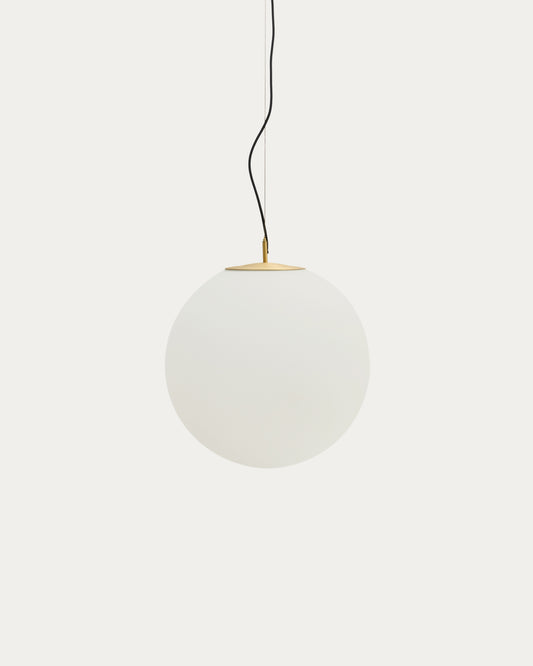 Plafonnier Brisia en métal finition laiton brossé avec 1 boule en verre dépoli Ø 50 cm