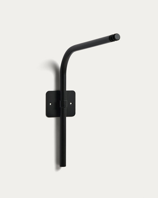 Support mural Nali pour lampes portables en métal avec finition peinte noire