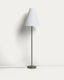 Lampadaire Navat en métal avec finition brossée argentée