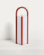 Grande lampe de table portable Leros en polyéthylène et acier terracotta