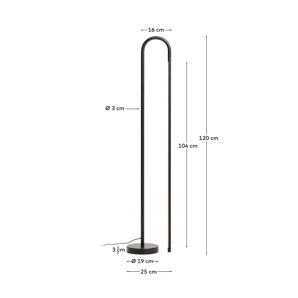 Lampadaire Bow en aluminium noir