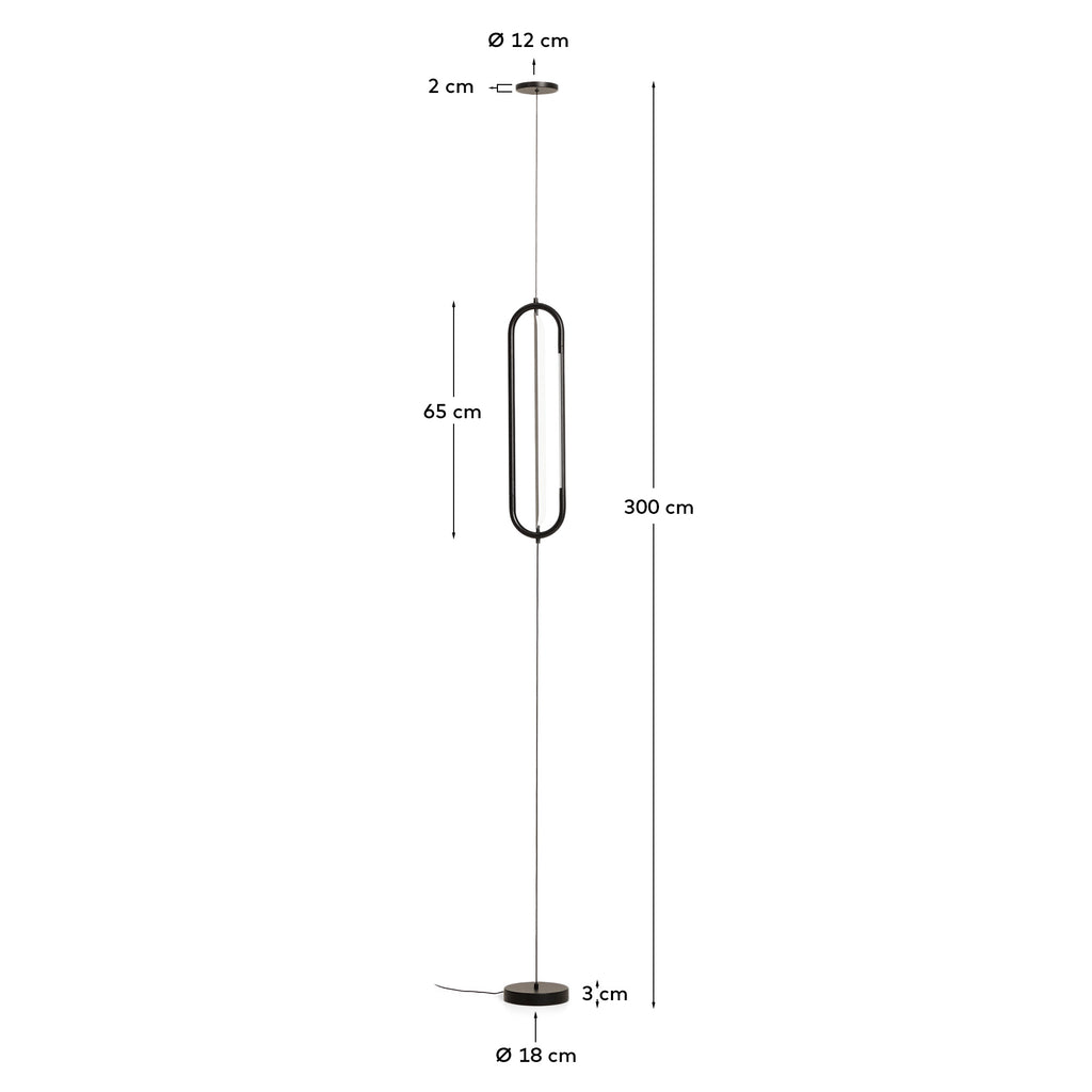 Plafonnier Bow en aluminium noir Ø 16 cm