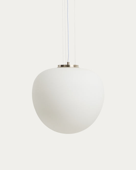 Plafonnier Ardali en verre fumé et acier avec finition brossée Ø 40 cm