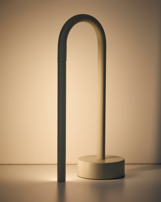 Lampe de table portable Bow en aluminium gris