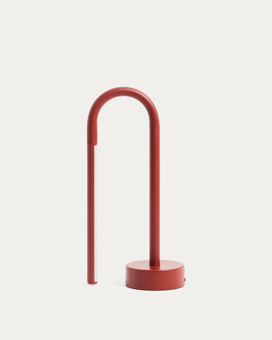 Lampe de table portable Bow en aluminium rouge