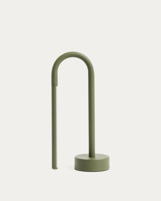 Lampe de table portable Bow en aluminium vert