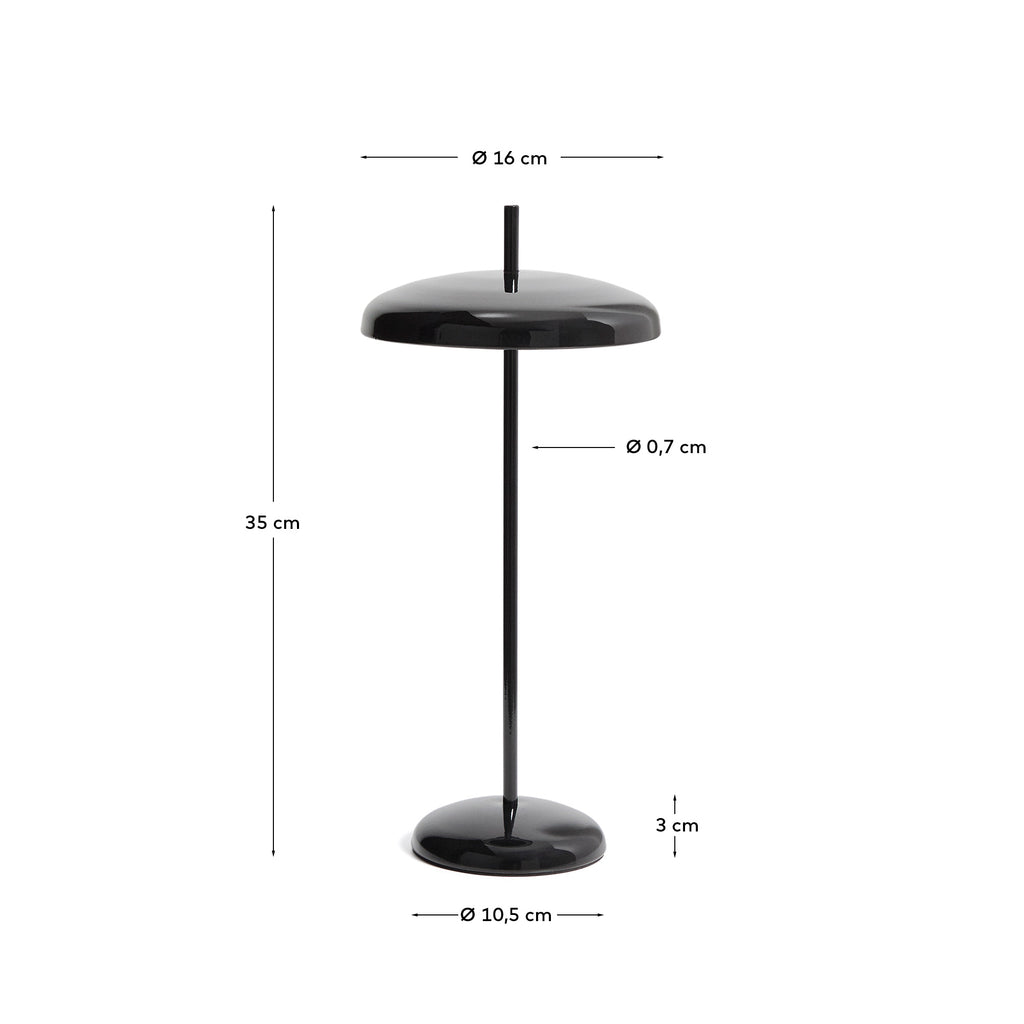 Lampe de table portable Porte en aluminium noir