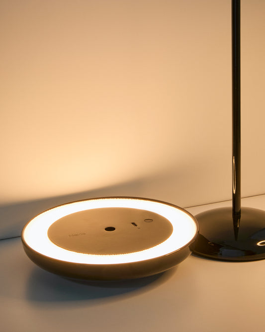 Lampe de table portable Porte en aluminium noir