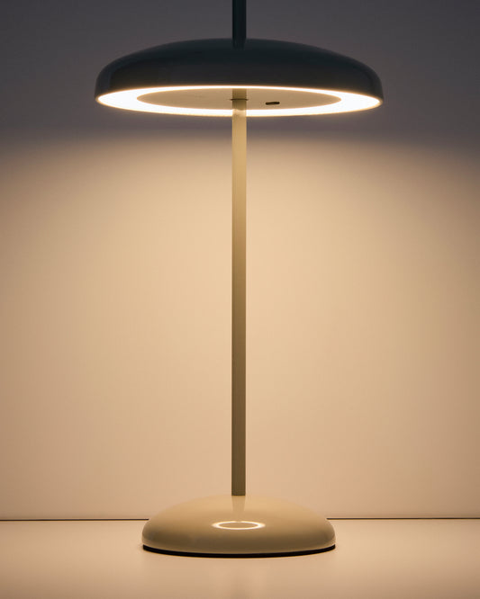 Lampe de table portable Porte en aluminium gris clair